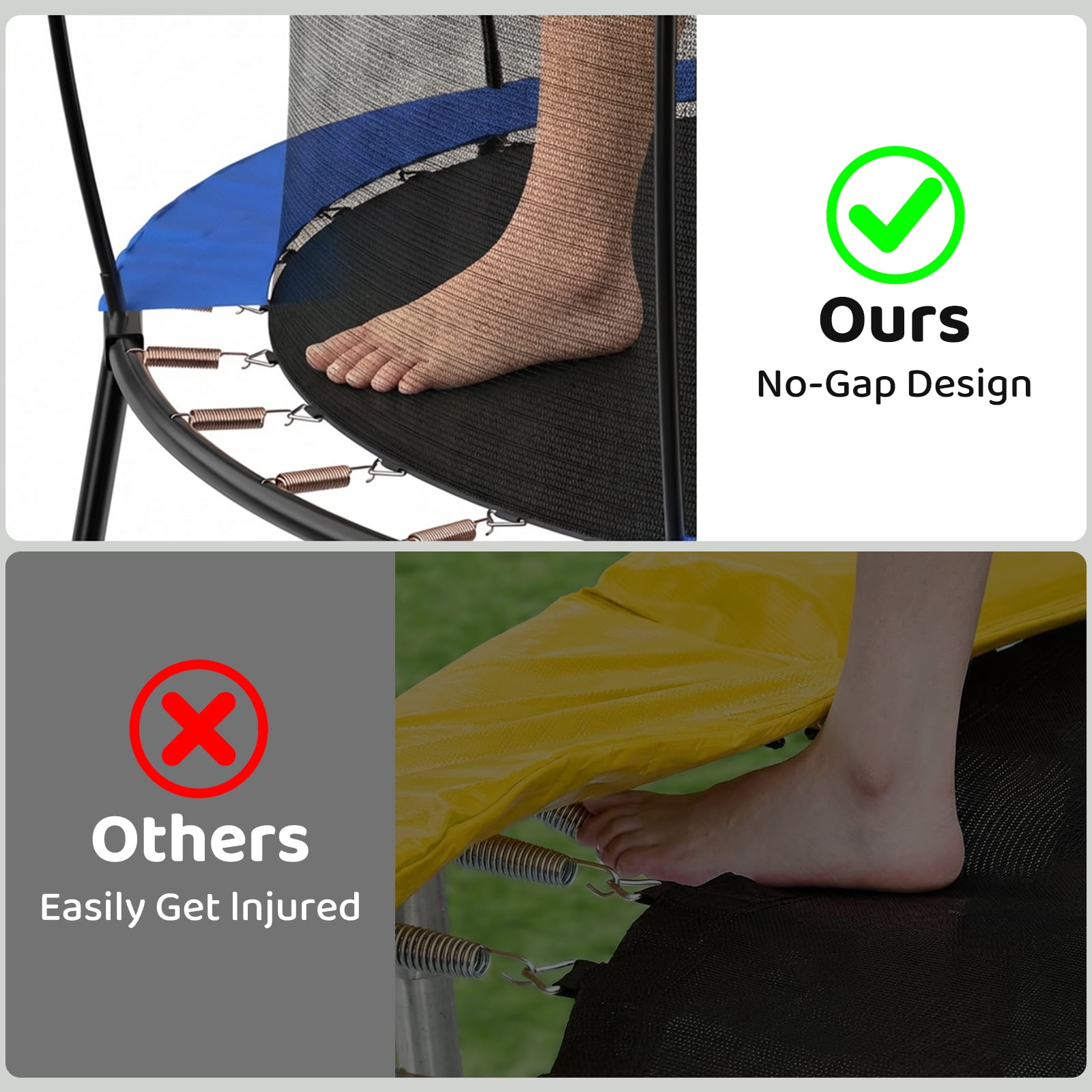 Alvantor 55" Trampoline for Kids, Small Trampolines with Enclosure Net for Indoor Blue