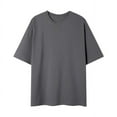 thumbnail image 4 of Birdeem Shirts for Men Mens Summer Casual Solid Color Fitting Short Sleeved Round Neck Shirts, 4 of 9