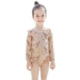 thumbnail image 5 of NAISIBABY Girls One-Piece Swimsuit, Long Sleeve Quick Dry Floral Beach Rash Guard Bathing Suit Beige 6Months, 5 of 9