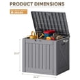 thumbnail image 3 of SONGMY 42 Gallon Deck Box Waterproof, Resin Outdoor Storage Box with Side Handles, Outdoor Storage Benches Lockable for Patio Cushions and Garden Tools (Gray), 3 of 7