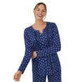 thumbnail image 3 of Aria Brushed Jersey Knit Long Sleeve Split Neck Pajama Set with Pockets, Sizes XS-5X, 3 of 5