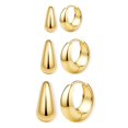thumbnail image 1 of Set de aros hipoalergénicos chapados en oro de 14K Besteel, 1 of 7
