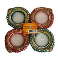 thumbnail image 2 of Decorative Hand Made Clay Diyas With Wax For Diwali Pooja Decoration (Set of 6), 2 of 3