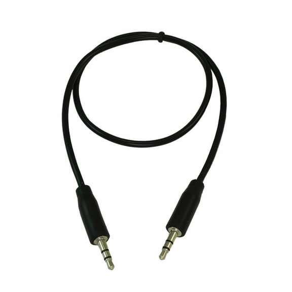 1.5ft 3.5mm SLIM Mini-Stereo TRS Male to Male Speaker/Audio Cable, Black