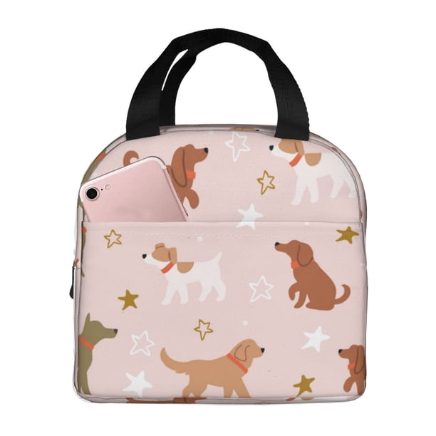 Balery Star Cute Dog Bolsa de Almuerzo Aislada – Caja de Almuerzo con Papel de Aluminio Grueso, Mantiene la Comida Fresca por 4 Horas