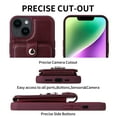 thumbnail image 5 of ELEHOLD Wallet Case for iPhone 13 Pro Max 6.7" with Organ Card Slots Holders Rotatable Finger Ring Holder Stand Function Premium Leather Shockproof Purse Case,Winered, 5 of 7