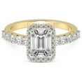 thumbnail image 3 of Emerald Shape 4 Carat IGI Certified Lab Grown Diamond Ring | 14K Yellow Gold | Vionna Round Halo Lab Diamond Engagement Ring | FG-VS1-VS2 Quality Friendly Diamonds, 3 of 5