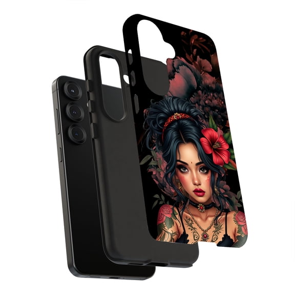 For Samsung Galaxy S25, Dual-Layer, Gothic Girl Print, USA