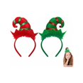 thumbnail image 1 of wonima02 Christmas Elf Headbands Xmas Elf Hat Cute Red Green Striped Santa Elves Hair Hoop Headpiece for Women Girls Cosplay Costume Accessories Christmas Holiday Parties Decoration (2Pcs), 1 of 1