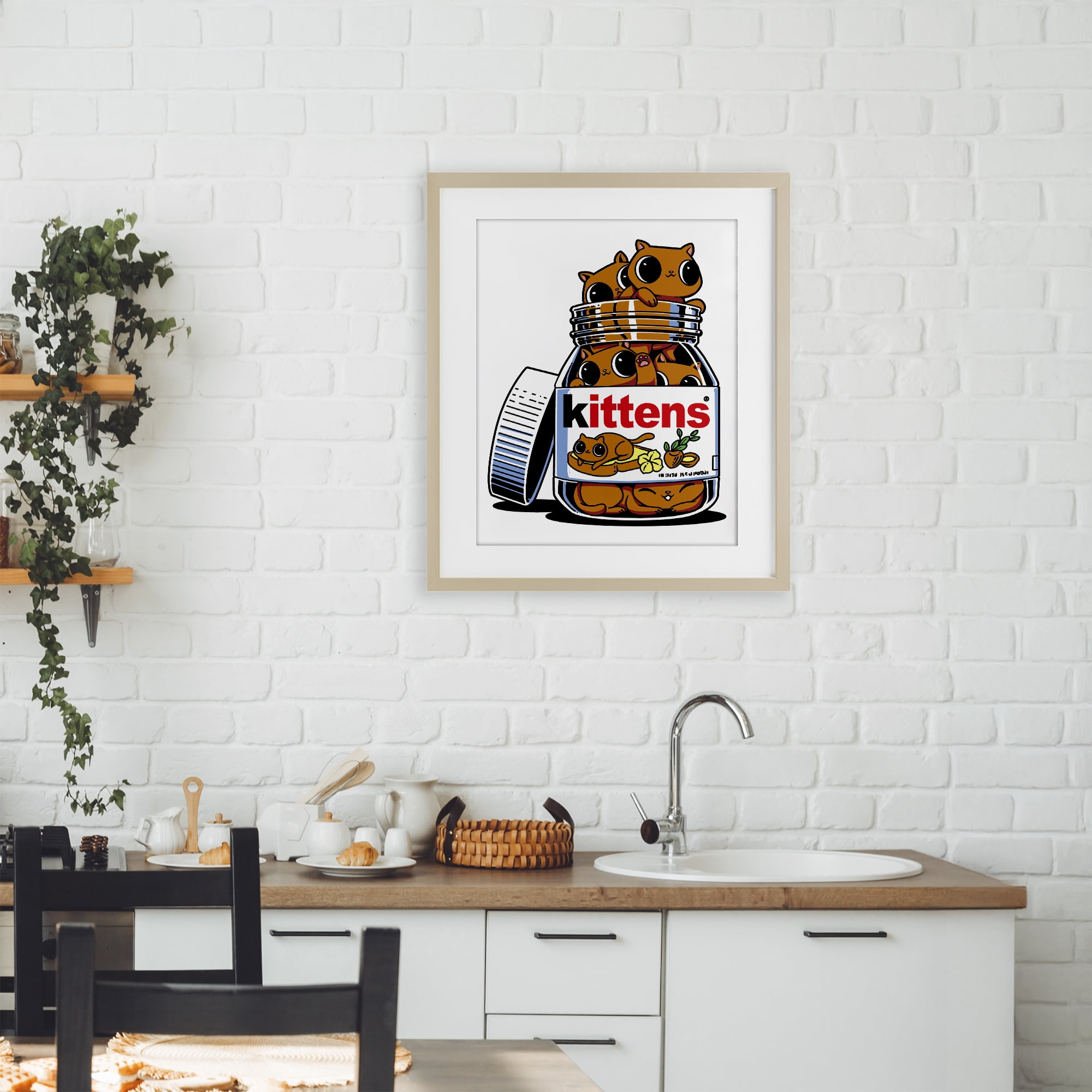 Stupell Industries Hazelnut Spread Cats Birch Framed Print Under Glass, design by Tobe Fonseca