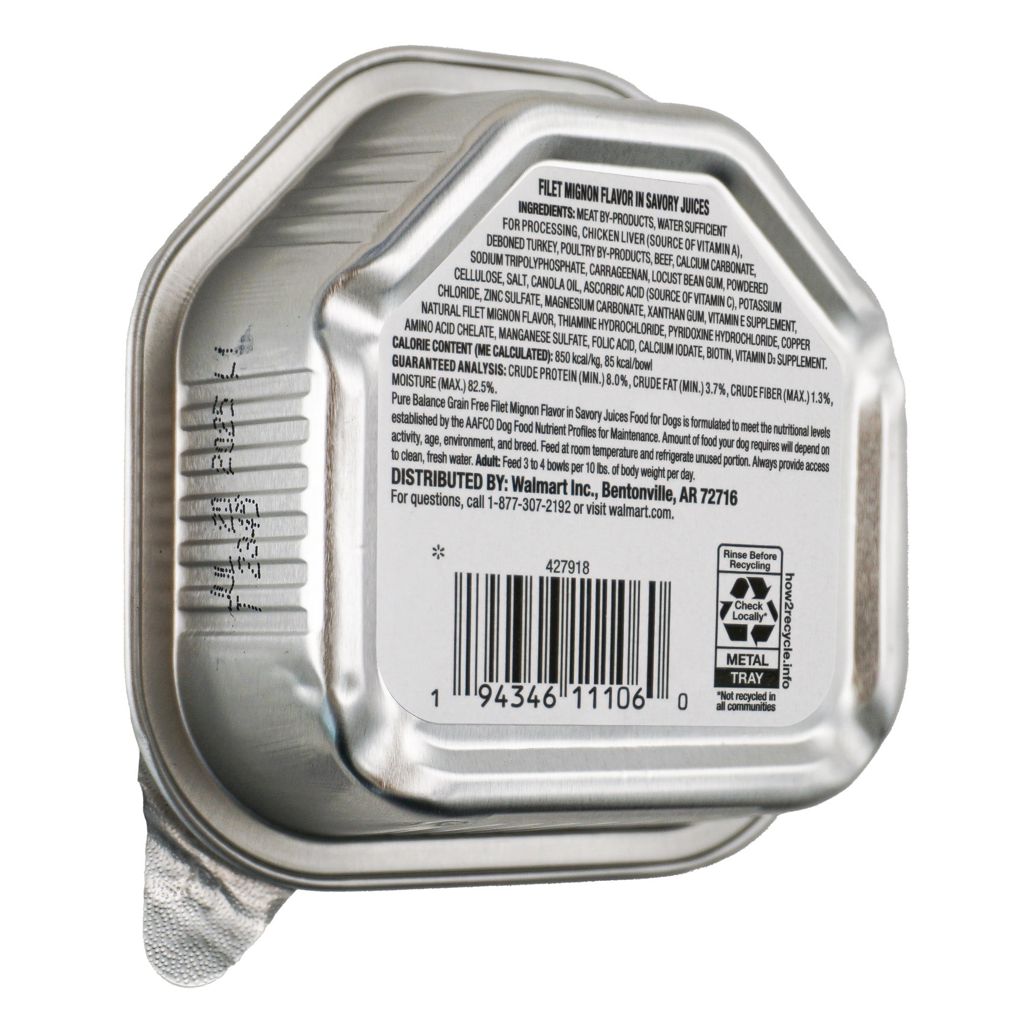 (12 pack) Pure Balance Grain Free Filet Mignon Flavor in Savory Juices Wet Dog Food, 3.5 oz