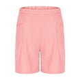thumbnail image 6 of Cethrio Girls Shorts with Pockets, Relaxed Casual Elastic Waist Summer Shorts Pink Size 14-16 T, 6 of 7