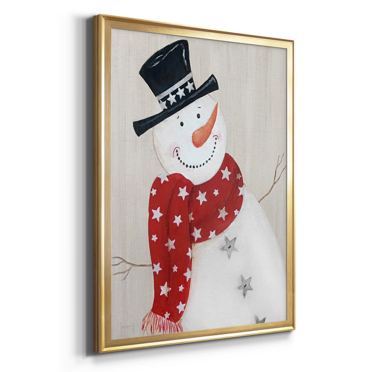 Festive Snowman I Premium Classic Framed Print - Ready to Hang