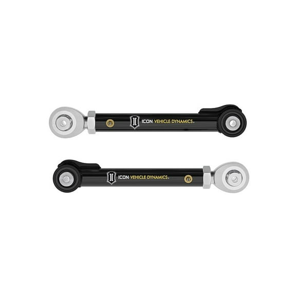 Icon Vehicle Dynamics Control Arm 54102T Tubular; Adjustable; Black; Steel; Greaseable; Set Of 2