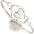 thumbnail image 3 of Sterling Silver 22mm Heart Locket Flexible Bangle Bracelet (7.75 X 23.1) Made In Thailand qb988, 3 of 5