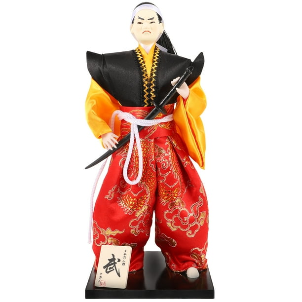 ColoMX Figura de muñeca samurái japonesa, decoración de tienda japonesa, adorno para el hogar
