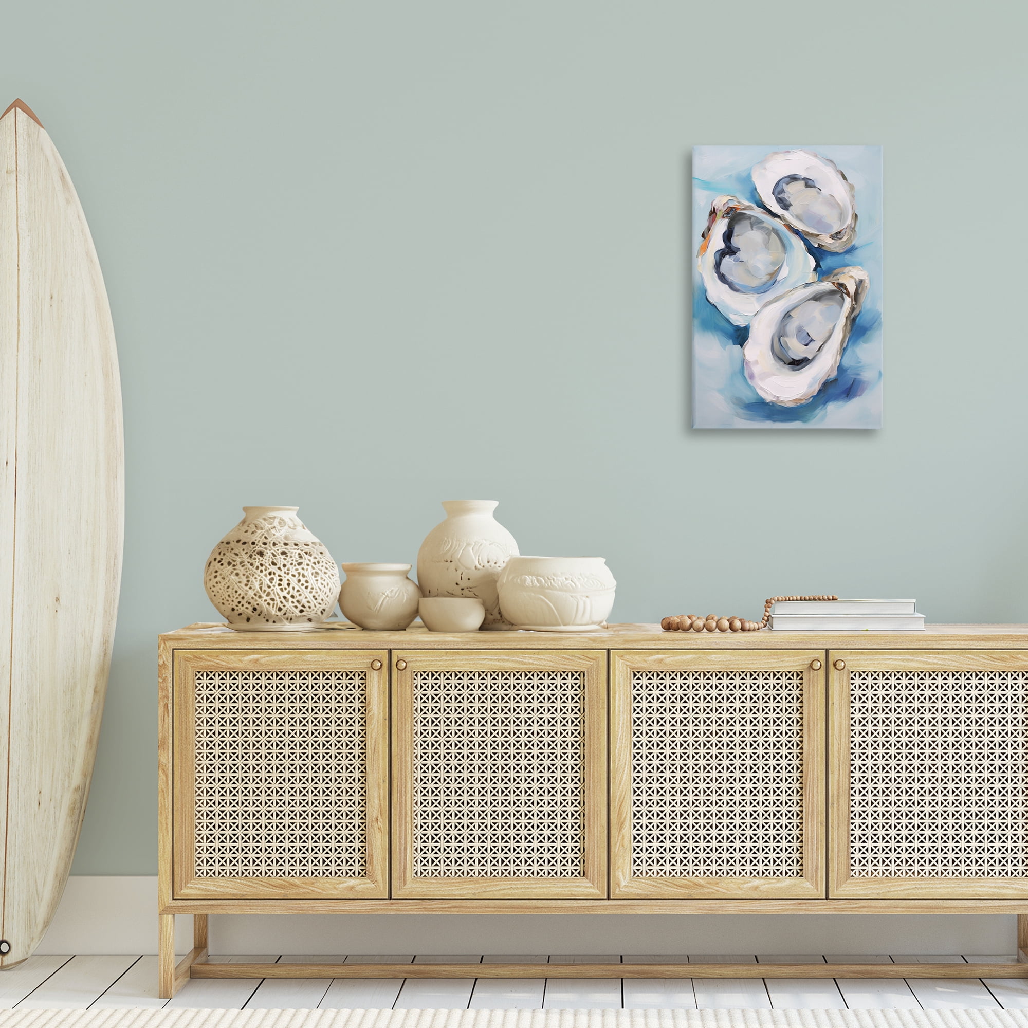Stupell Industries Oyster Shell Trio Animals & Insects Painting Gallery Wrapped Canvas Art Print Wall Art, 20 x 30