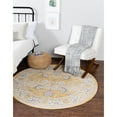 thumbnail image 2 of Unique Loom Tapis de Bordure Vintage Blancney 5' x 5' Rond Jaune Toscan/ivoire, 2 of 2
