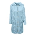 thumbnail image 4 of Women‘s Long Large Classic Cardigans Cable Knit Hood Sweater Oversized Button Duster Coat with Pocket 2024, 4 of 5