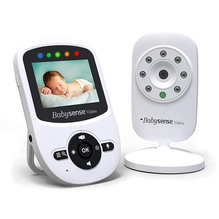 Babysense Video Baby Monitor with Camera and Audio, Long Range, Room Temperature, Infrared Night Vision, Two Way Talk Back, Lullabies, VOX and Long Battery
