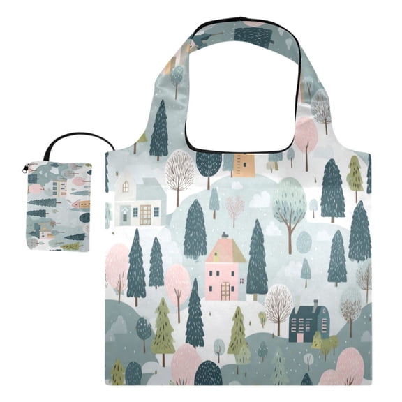 Large Capacity Print Tote Bag,Lightweight Portable Foldable Shopping Bag Farmhouse