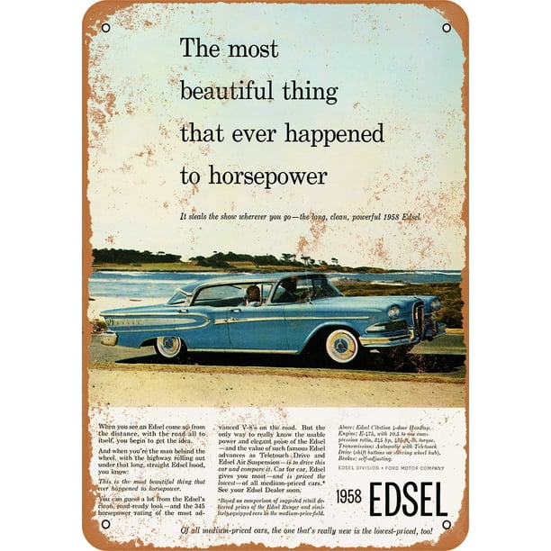 1958 Edsel Citation Metal Sign 10x14 Inch Vintage Look Walmart Com Walmart Com