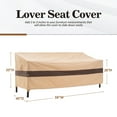 thumbnail image 5 of WJ-X3 Waterproof Outdoor Patio Love Seat Cover, 58"(W) × 40"(D) × 35/26"(H), 5 of 8