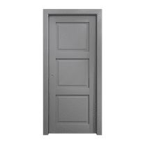 Sliding Pocket Door 28 x 84 inches | Ego 5010 Painted Grey Oak | Kit Rail Hardware | Solid Wood Interior Bedroom Modern Doors