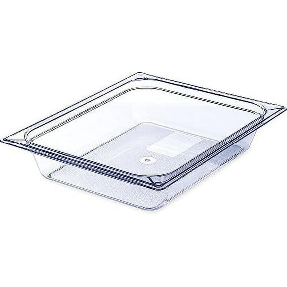 Soro Essentials- Half Size 2" Deep Polycarbonate Food Pan Clear Color- Commercial Food Pan with Capacity Indicator Stackable Food Storage Containers Restaurant Supplies Hotel Pan