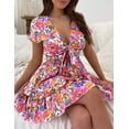 thumbnail image 5 of Vestido PRETTYGARDEN 2025 Floral Blanco Cuello en V Manga Corta M, 5 of 5