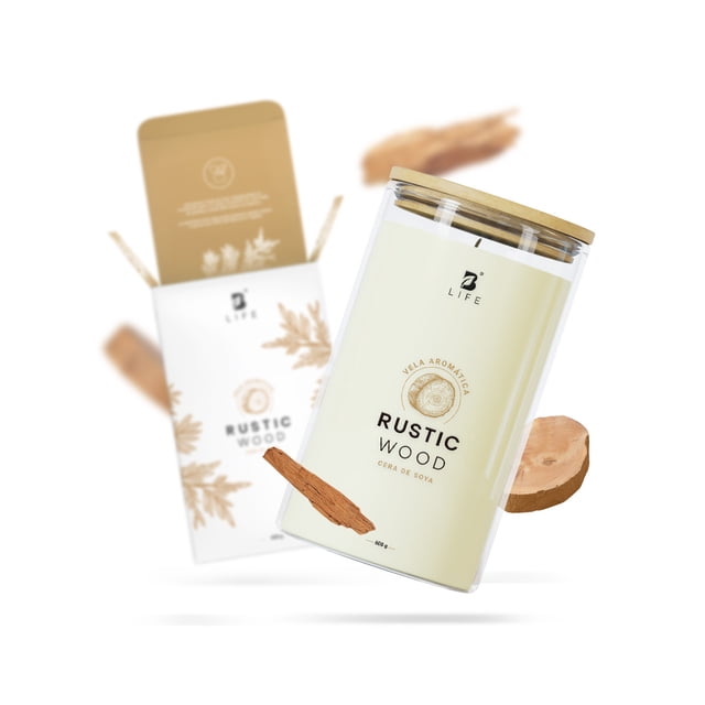 Vela De Soya Aromática B Life | 600 g | Aroma Madera De Oud | Duración 120 Horas | Cera Para Masaje.