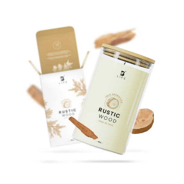 Vela De Soya Aromática B Life | 600 g | Aroma Madera De Oud | Duración 120 Horas | Cera Para Masaje.