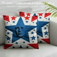 thumbnail image 3 of FUMJ  Abstract American Flag Outdoor Pillow Cover Pattern Made from Red and Blue Five Pointed Stars Throw Pillow Covers, 3 of 5