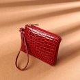 thumbnail image 4 of Monedero para mujer con estampado de cocodrilo, minicartera con cremallera, monedero, PU, color sólido, moderno bolso de mano, 4 of 6