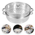 thumbnail image 3 of Shisuyan 1 Set Thickened Stainless Steel Steamer Pot Food Steamer Cookware for Kitchen Restaurant, 3 of 8