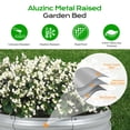 thumbnail image 3 of Aoodor 9" Tall 30" Metal Raised Garden Bed Kit, Outdoor Round Planter Box for Vegetables, Flowers, Herbs, Silver, 3 of 8