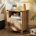 thumbnail image 7 of LELELINKY Nightstand with Charging Station, Modern Bedside Table with Drawer and Open Storage Shelf for Bedroom, Natural Oak, 7 of 7