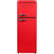 Frigidaire 7.5 Cu. ft. Retro Refrigerator, Apartment Size Top Mount Fridge with Chrome Handles, Red EFR756