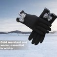 thumbnail image 5 of Guantes cálidos de invierno para mujer con dedos sensibles al tacto con texto en pantalla, guantes resistentes al viento con forro de lana, 5 of 5