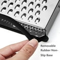 thumbnail image 5 of Behome Cheese Grater with Container, 4-Side Stainless Steel Cheese Shredder & Vegetable Chopper with Slip Resistant Handle, Box Grater for Fruit, Vegetables, Ginger, 5 of 8