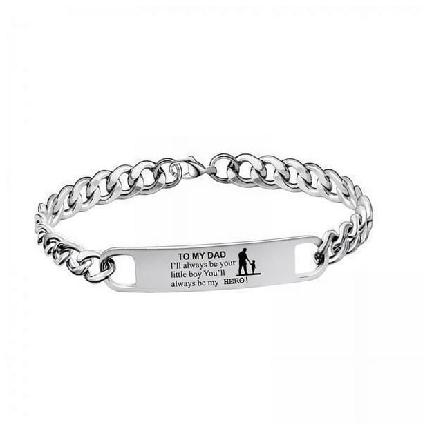 Pulsera de cadena de eslabones,Pulsera de cadena de eslabones para hombres Regalos de joyería para padre,Pulsera de cadena de eslabones pulsera del día ,Pulsera de acero inoxidable
