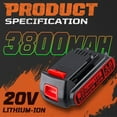 thumbnail image 6 of 2PACK 20V 3.8AH Replacement for Black and Decker 20V Lithium LBXR20 LBXR2020-OPE LB20 LBX20 LBX4020 LB2X4020 LBXR2520, 6 of 9