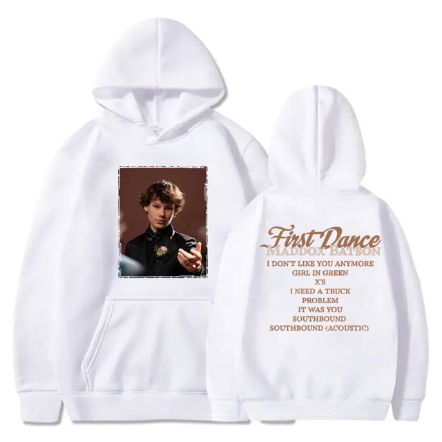 Maddox Batson Tracklist Sudaderas con capucha First Dance Merch Cosplay Mujeres Hombres Moda Sudaderas de manga larga