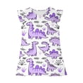 thumbnail image 5 of Toddler Girls Easter A Line Dress Summer Ruffle Sleeve Cute Animal Print Midi Sundress Outfit For Kids Purple 7-8 Years, 5 of 7