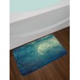 thumbnail image 2 of Horror House Bath Mat, Halloween with Full Moon in Sky and Dead Tree Branches Evil Haunted Forest Print, Non-Slip Plush Mat Bathroom Kitchen Laundry Room Decor, 29.5 X 17.5 Inches, Blue, Ambesonne, 2 of 2
