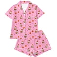thumbnail image 6 of RMGVDSD Pajama Sets for Women 2 Piece Halloween Pumpkin Ghost Print Pajamas Short Sleeve Top and Shorts Sleepwear Nightwear Holiday Party Outfit, 6 of 6