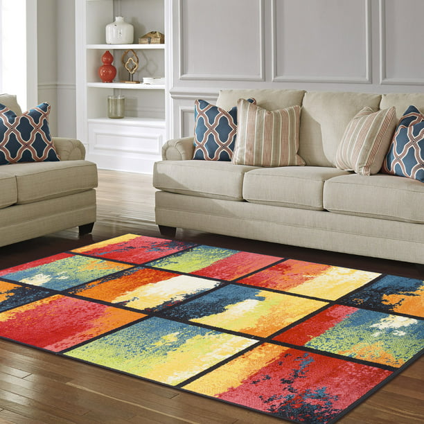 Superior Painted Cubes Collection 6mm, 8×10 Area Rugs Under 200