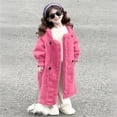 thumbnail image 1 of Parkas de manga larga para niños, color liso, de invierno, de imitación de visón, para niñas pequeñas, abrigo grueso acolchado de longitud media, abrigo de poliéster para niños, 1 of 8