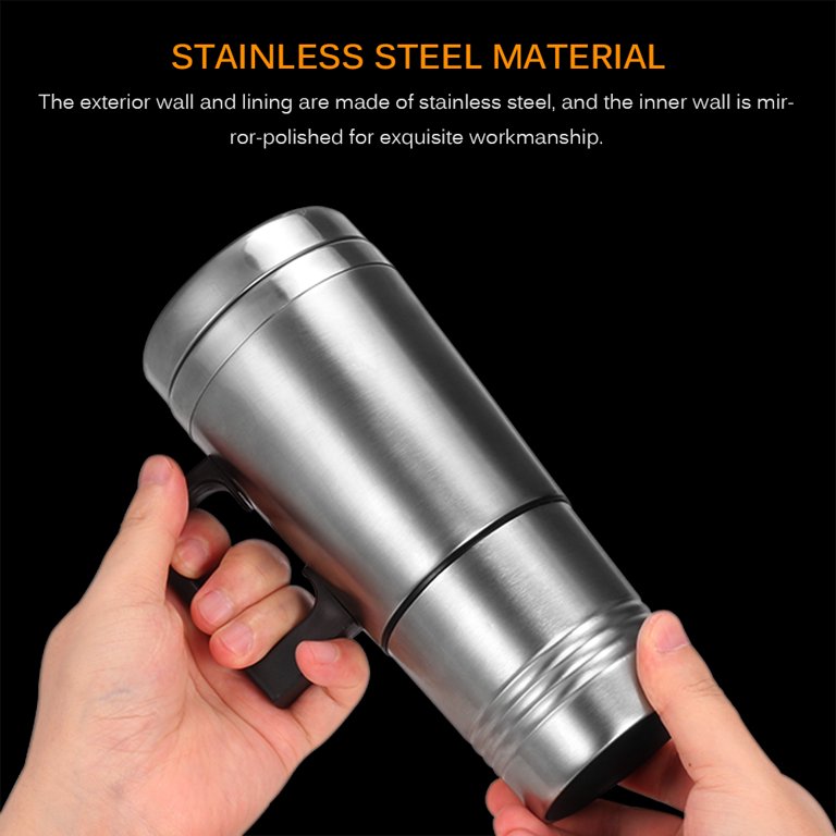  ihreesy 12V Car Electric Kettle,500ML Portable Electric Heated  Travel Mug Stainless Steel Car Water Heater Electric Kettle  CigaretteLighter Plug for Travel Outdoor: Home & Kitchen