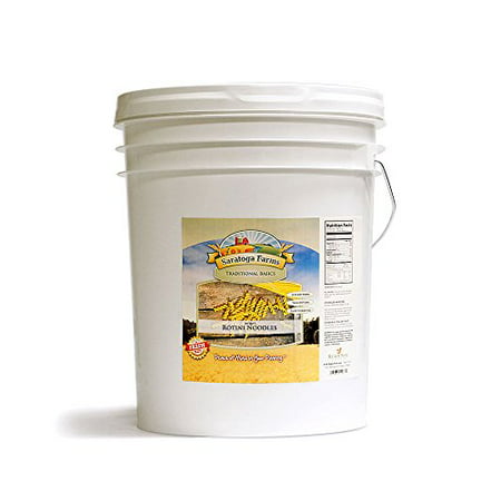 Saratoga Farms Instant Rotini Noodles Value Bucket, Emergency Food Storage (107 3/4 Cup Servings Dry, 187 Cups